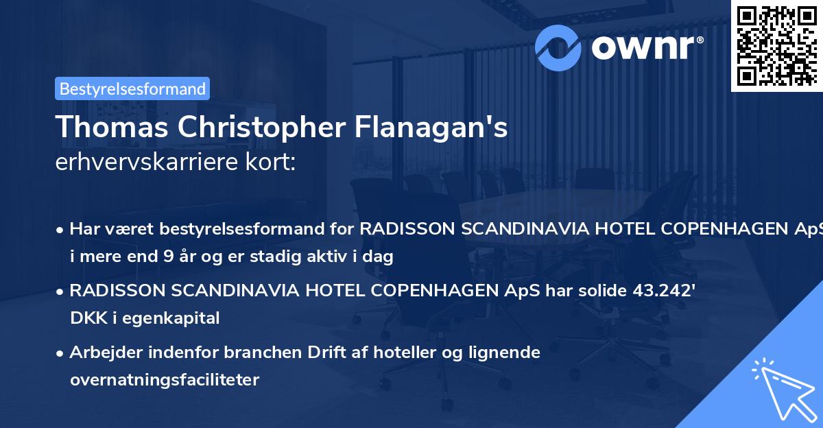 Thomas Christopher Flanagan's erhvervskarriere kort