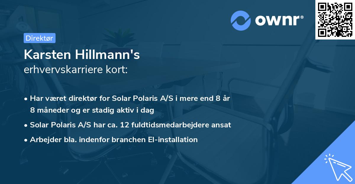 Karsten Hillmann's erhvervskarriere kort