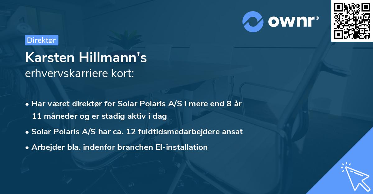 Karsten Hillmann's erhvervskarriere kort