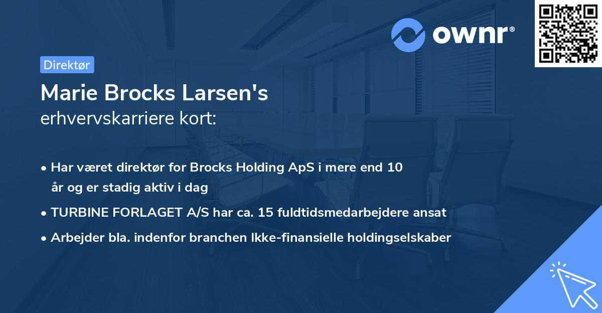 Marie Brocks Larsen's erhvervskarriere kort