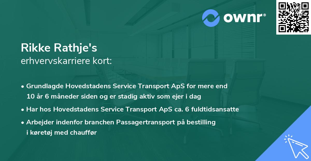 Rikke Rathje's erhvervskarriere kort