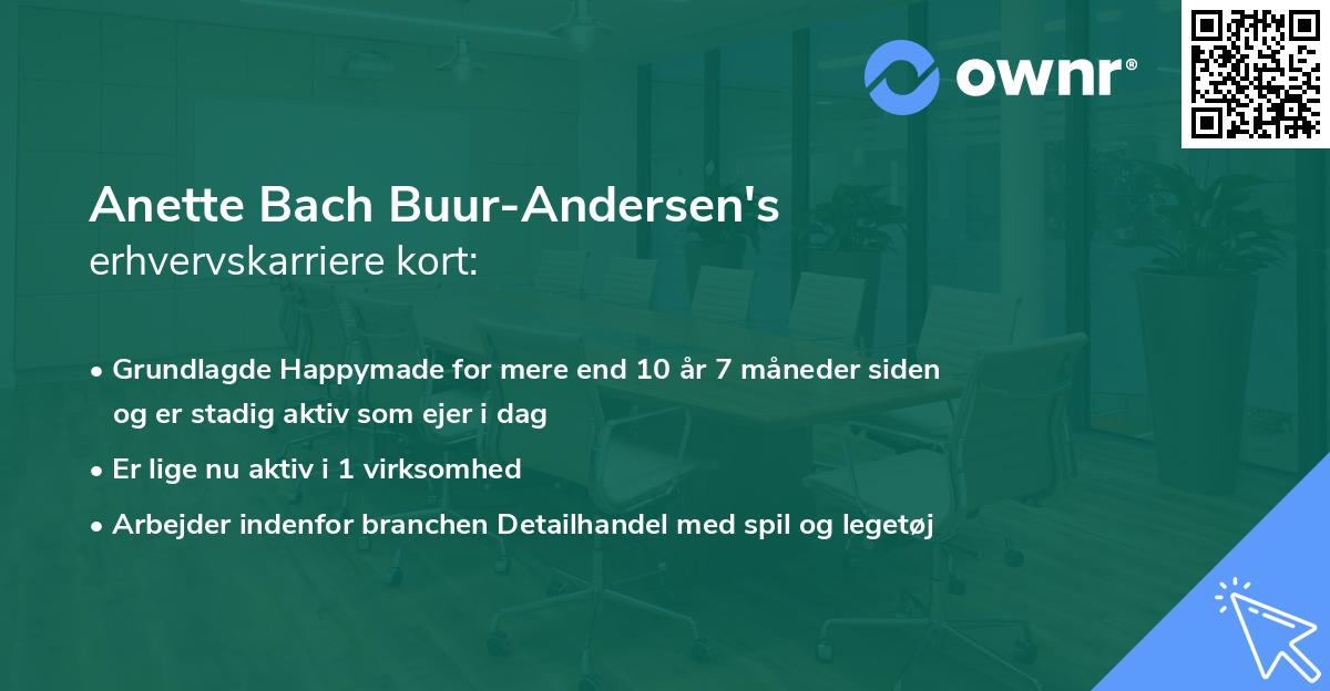 Anette Bach Buur-Andersen's erhvervskarriere kort