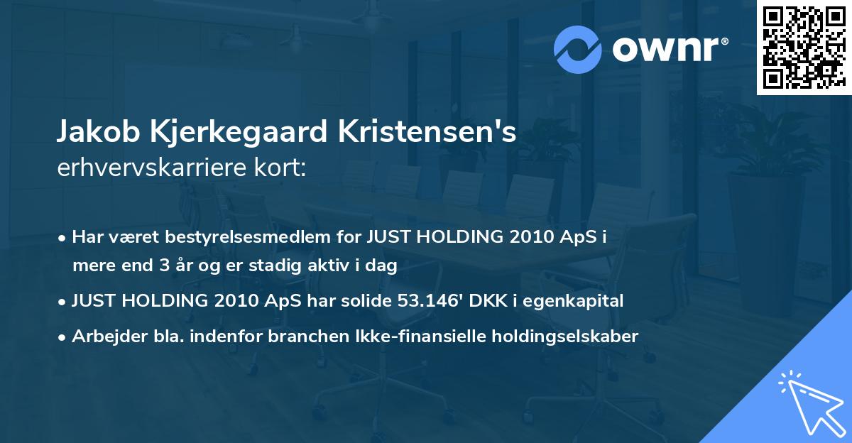 Jakob Kjerkegaard Kristensen's erhvervskarriere kort