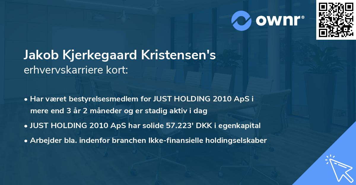 Jakob Kjerkegaard Kristensen's erhvervskarriere kort
