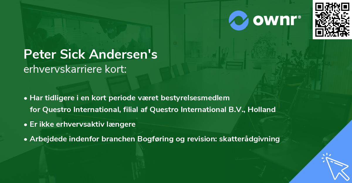 Peter Sick Andersen's erhvervskarriere kort