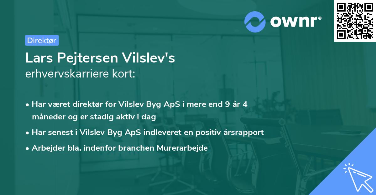 Lars Pejtersen Vilslev's erhvervskarriere kort