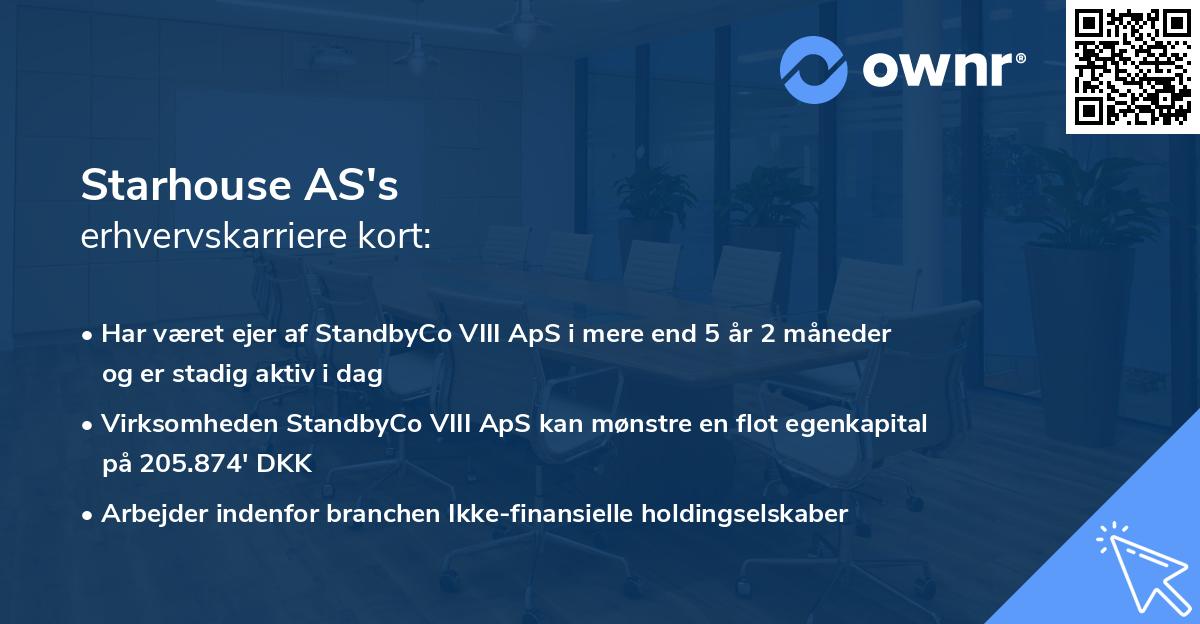 Starhouse AS's erhvervskarriere kort