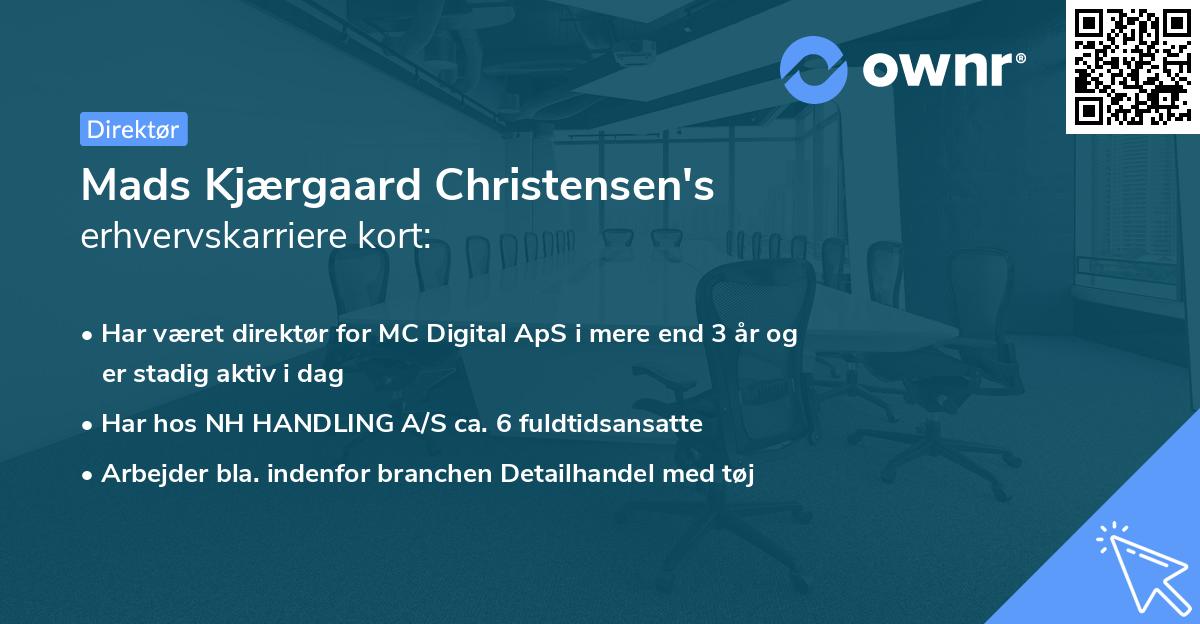 Mads Kjærgaard Christensen's erhvervskarriere kort