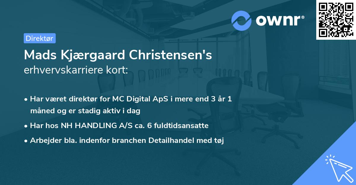 Mads Kjærgaard Christensen's erhvervskarriere kort
