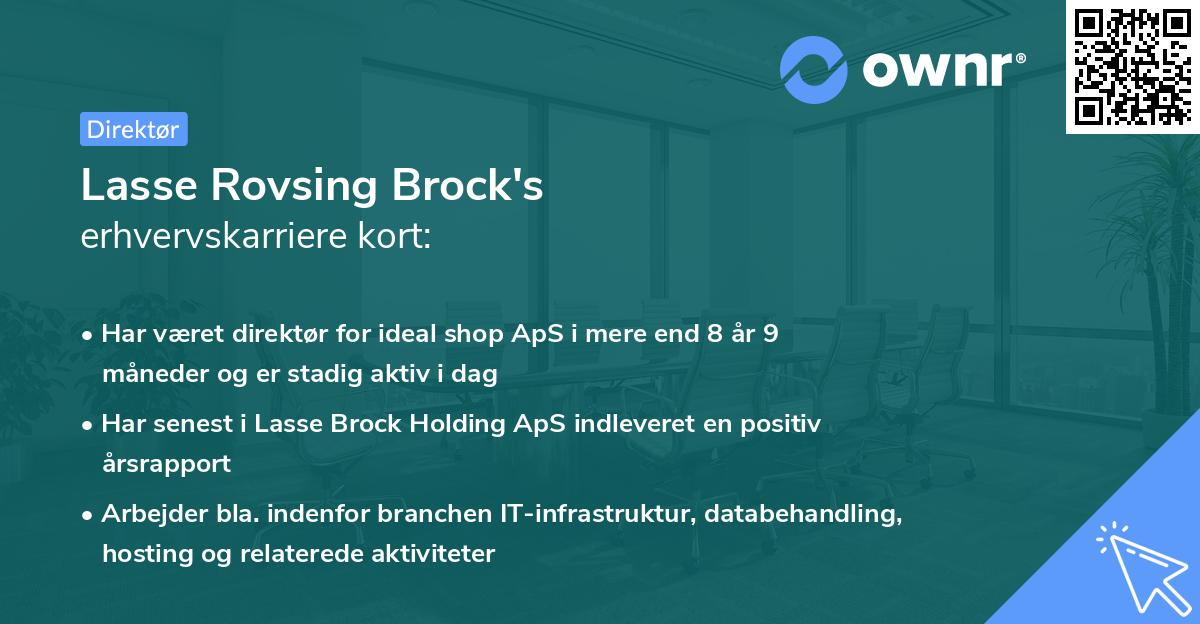 Lasse Rovsing Brock's erhvervskarriere kort