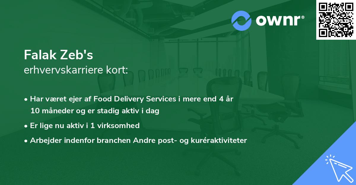 Falak Zeb's erhvervskarriere kort