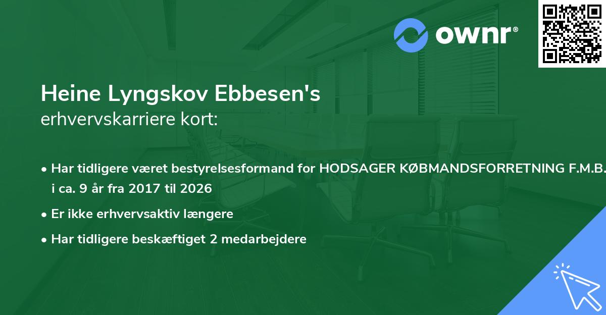 Heine Lyngskov Ebbesen's erhvervskarriere kort