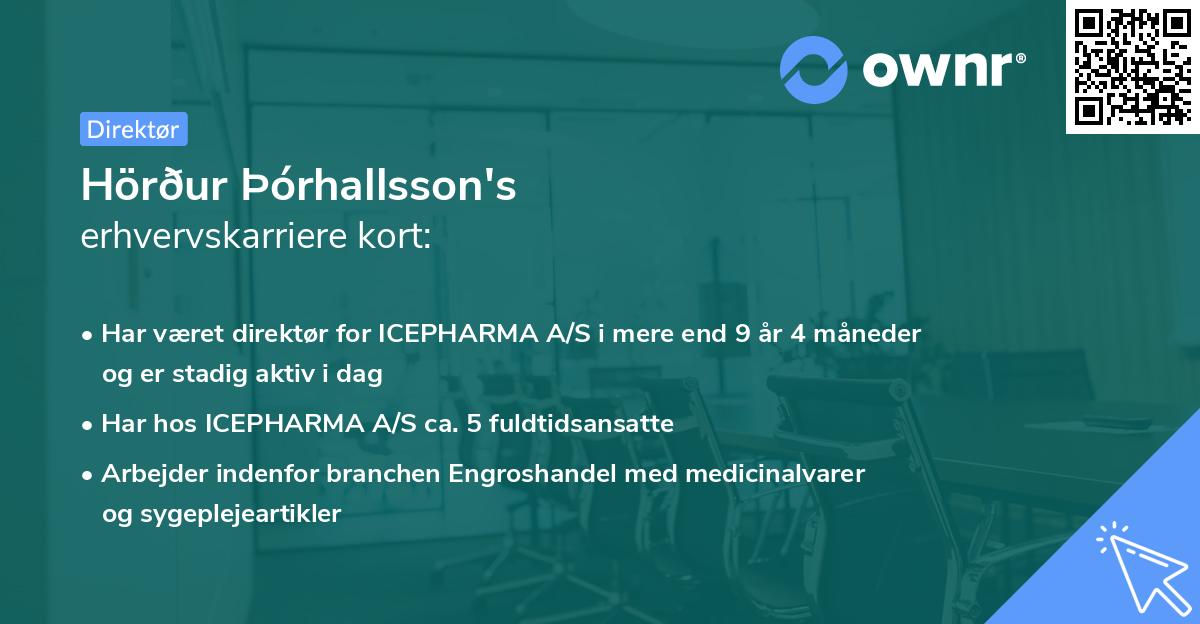 Hörður Þórhallsson's erhvervskarriere kort