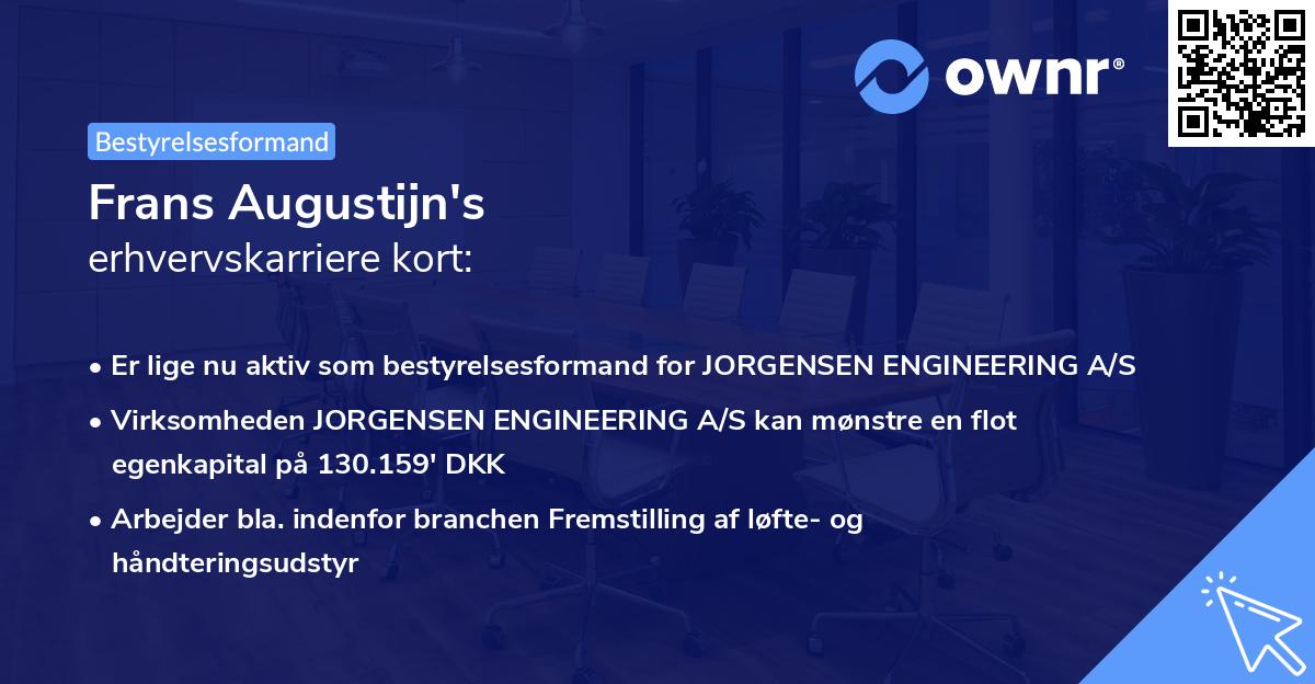 Frans Augustijn's erhvervskarriere kort