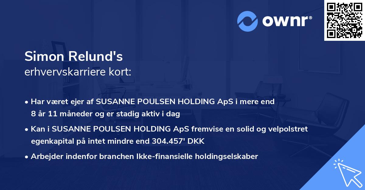 Simon Relund's erhvervskarriere kort