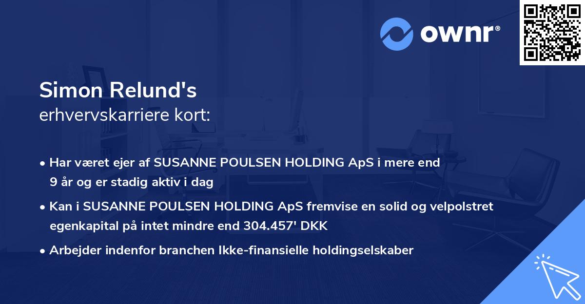 Simon Relund's erhvervskarriere kort