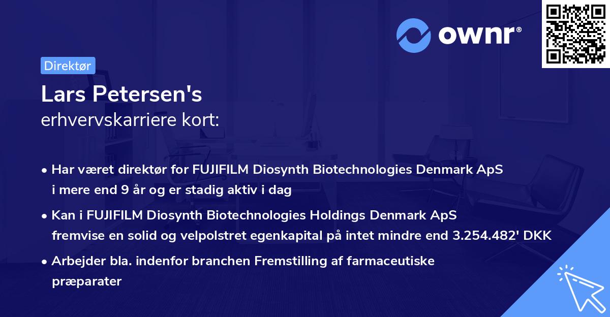Lars Petersen's erhvervskarriere kort