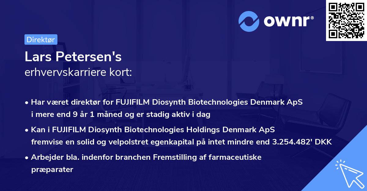 Lars Petersen's erhvervskarriere kort