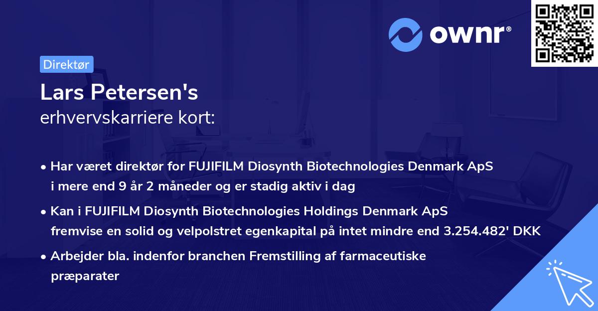 Lars Petersen's erhvervskarriere kort
