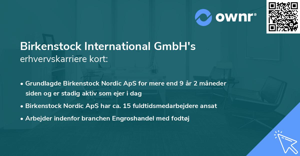 Birkenstock International GmbH's erhvervskarriere kort