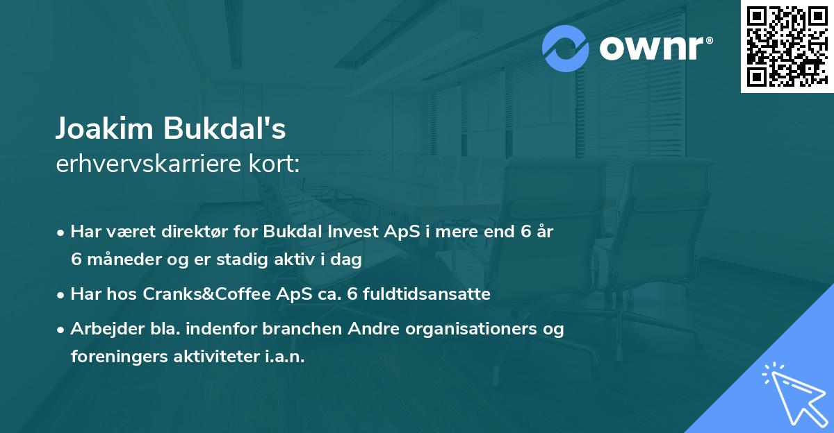Joakim Bukdal's erhvervskarriere kort