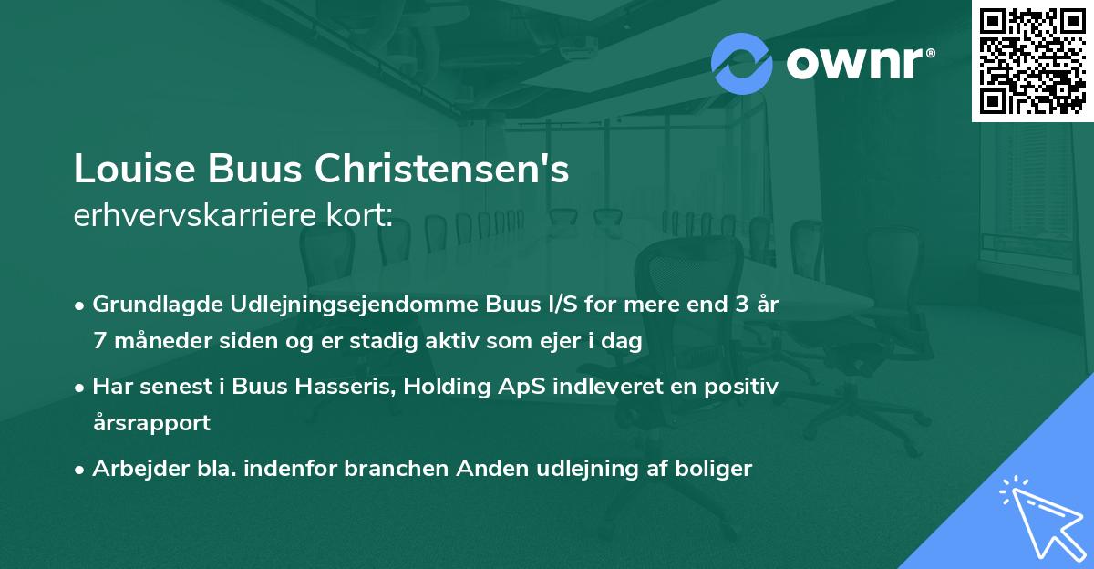 Louise Buus Christensen's erhvervskarriere kort