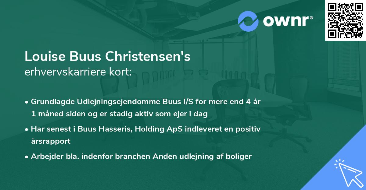 Louise Buus Christensen's erhvervskarriere kort