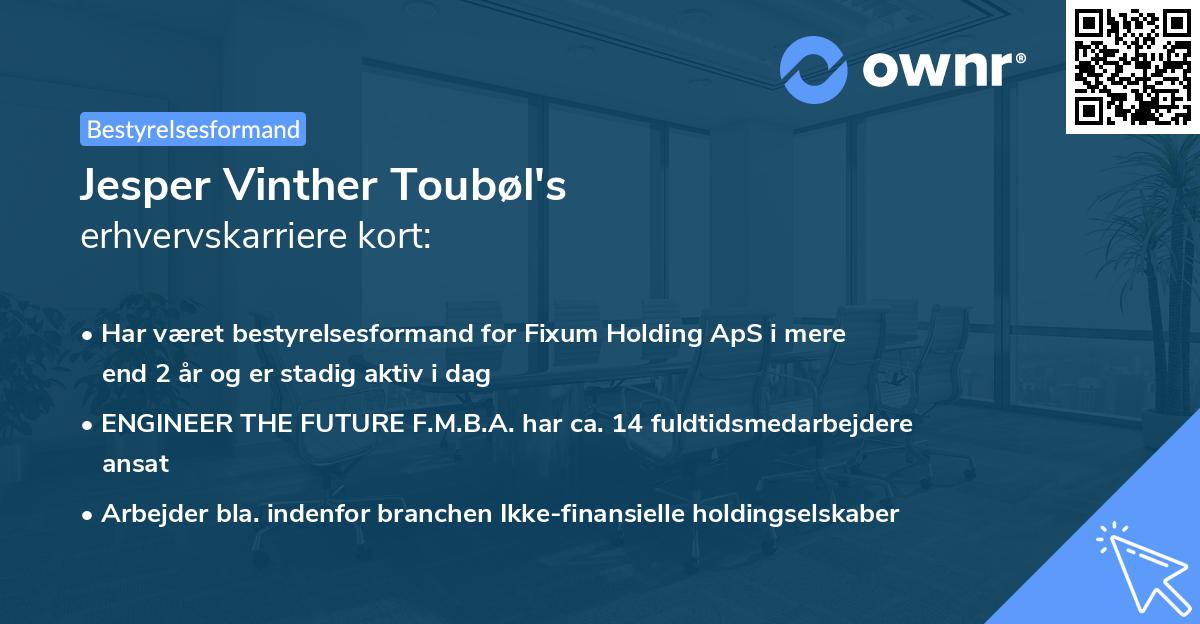 Jesper Vinther Toubøl's erhvervskarriere kort