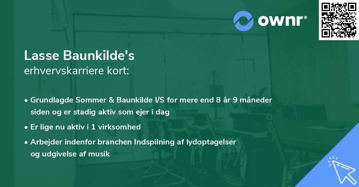 Lasse Baunkilde's erhvervskarriere kort