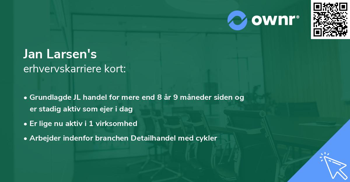 Jan Larsen's erhvervskarriere kort