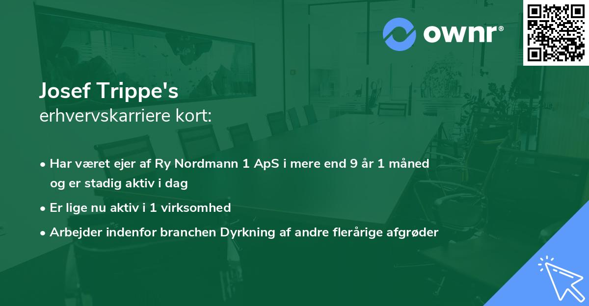 Josef Trippe's erhvervskarriere kort