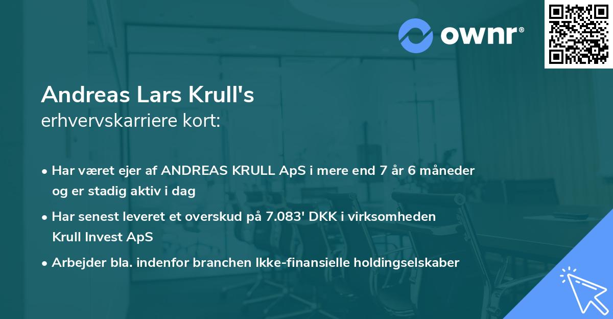 Andreas Lars Krull's erhvervskarriere kort