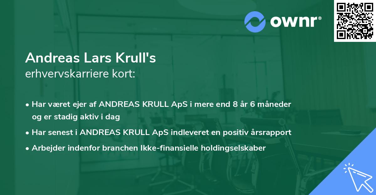 Andreas Lars Krull's erhvervskarriere kort