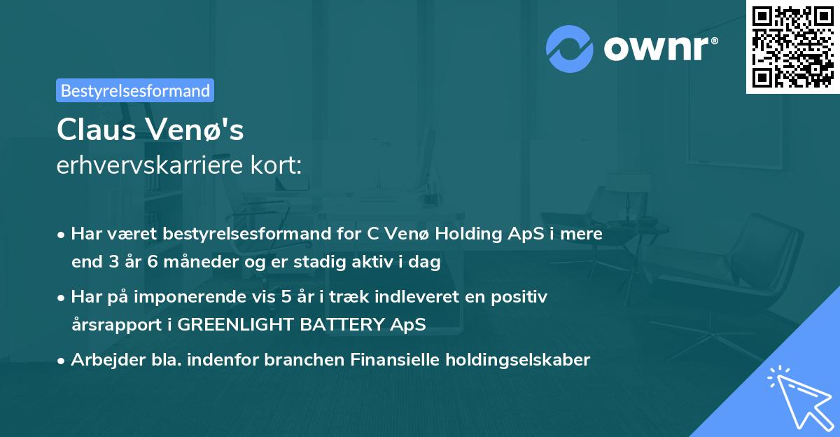 Claus Venø's erhvervskarriere kort