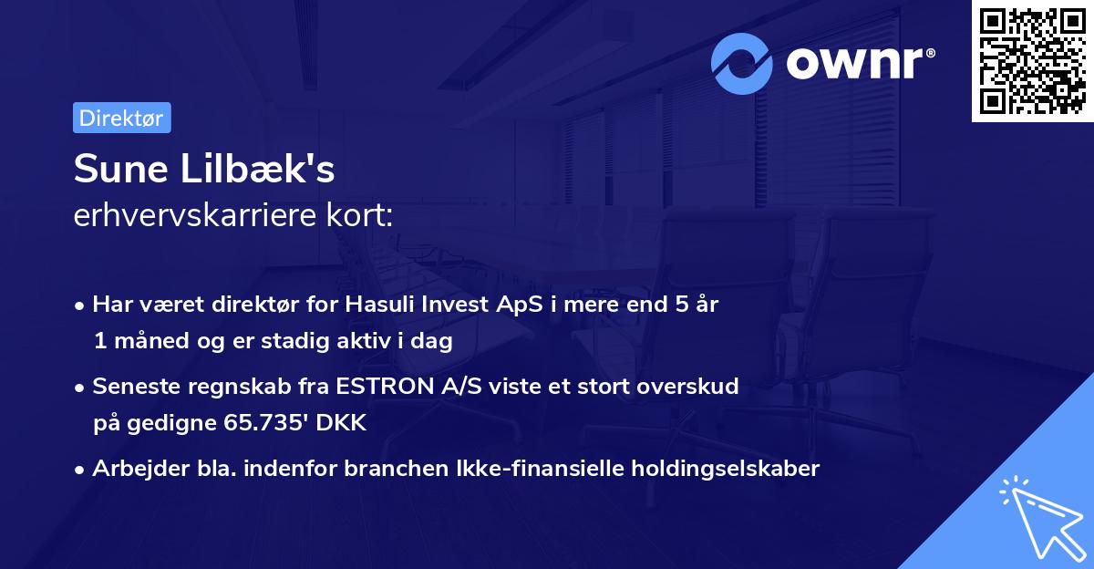 Sune Lilbæk's erhvervskarriere kort
