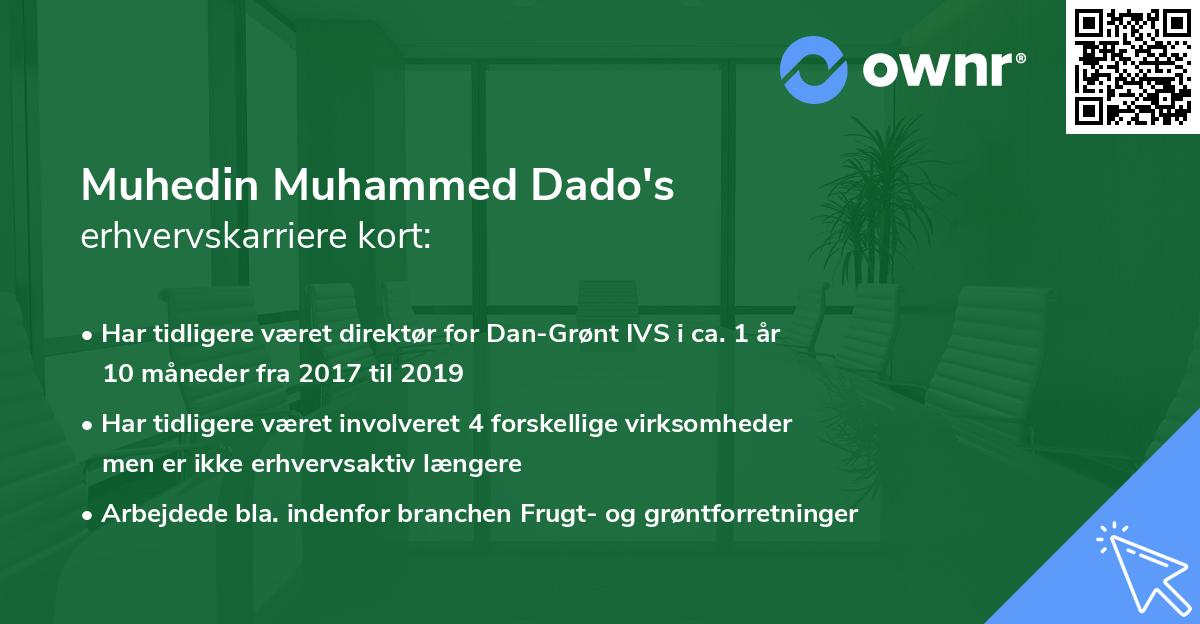 Muhedin Muhammed Dado's erhvervskarriere kort