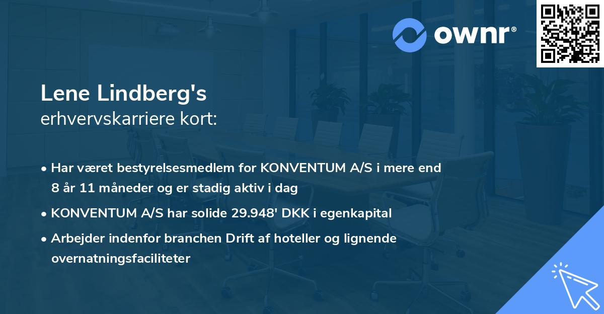 Lene Lindberg's erhvervskarriere kort