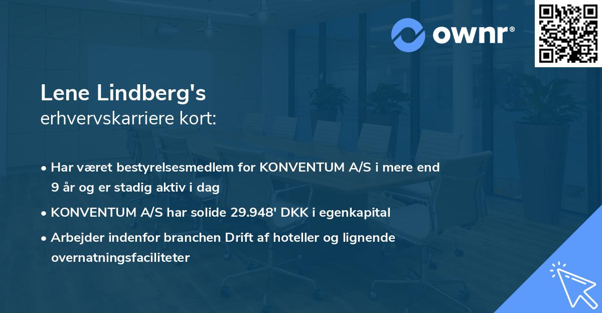 Lene Lindberg's erhvervskarriere kort