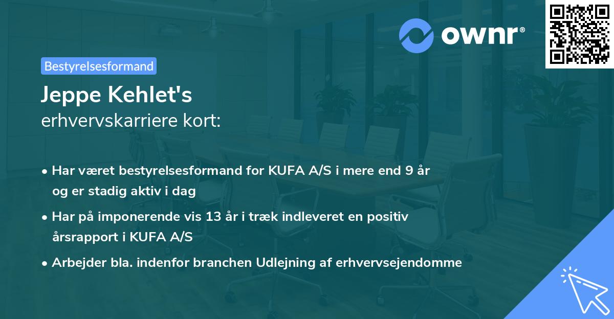 Jeppe Kehlet's erhvervskarriere kort
