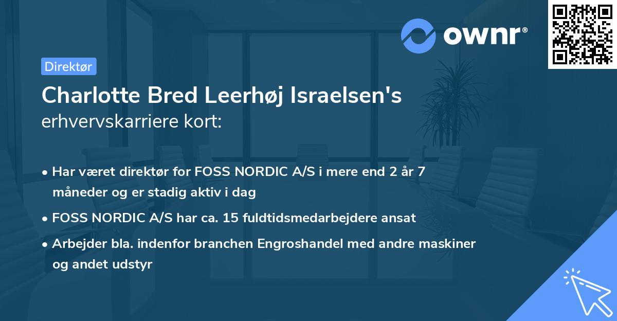 Charlotte Bred Leerhøj Israelsen's erhvervskarriere kort