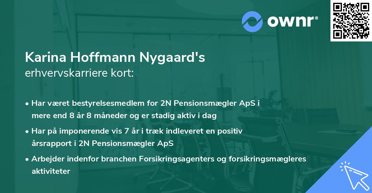 Karina Hoffmann Nygaard's erhvervskarriere kort