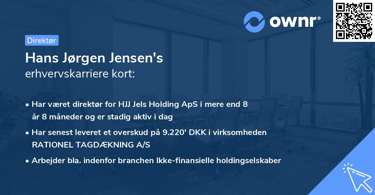 Hans Jørgen Jensen's erhvervskarriere kort