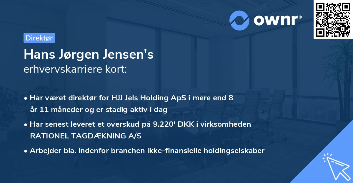 Hans Jørgen Jensen's erhvervskarriere kort