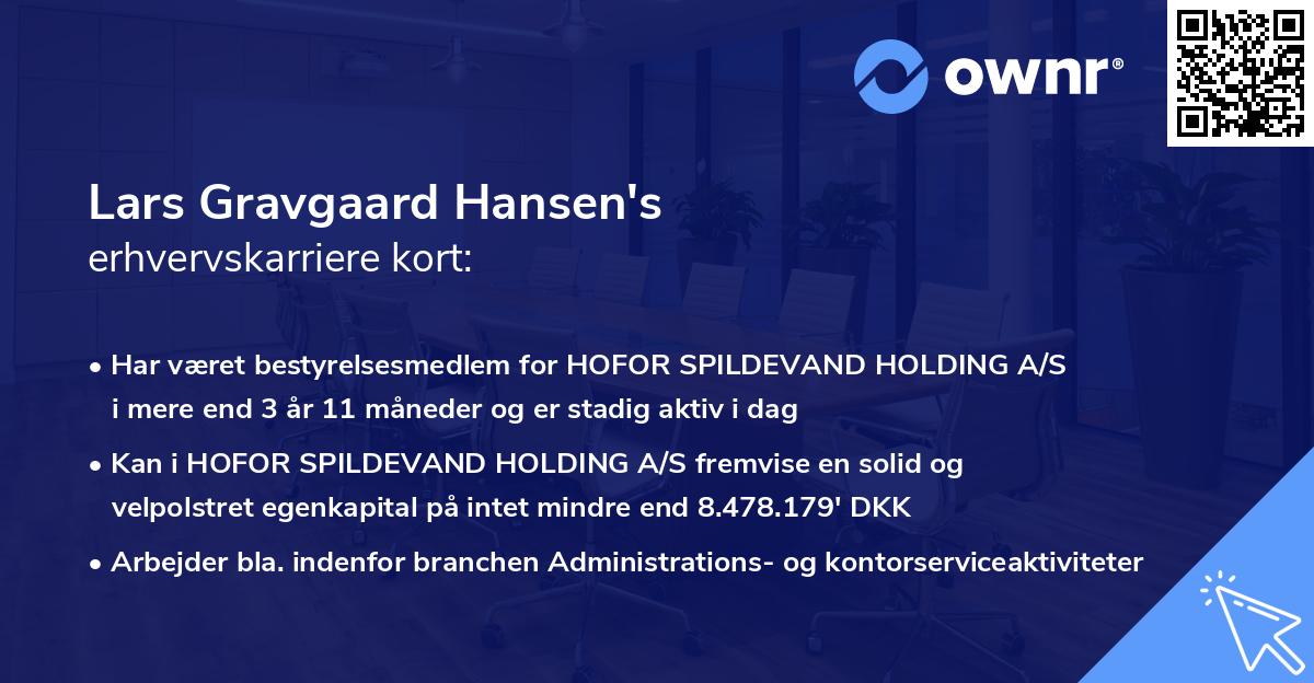 Lars Gravgaard Hansen's erhvervskarriere kort