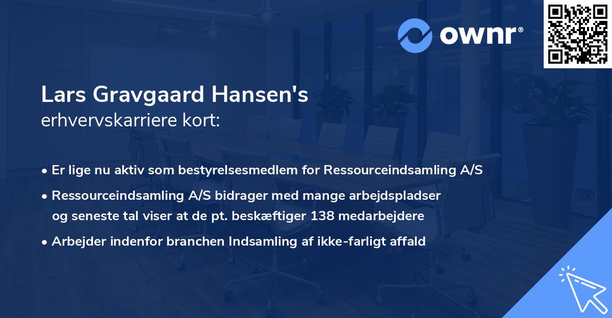 Lars Gravgaard Hansen's erhvervskarriere kort