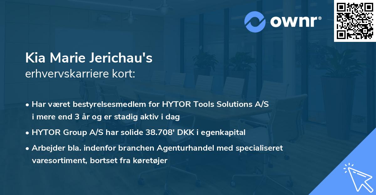 Kia Marie Jerichau's erhvervskarriere kort