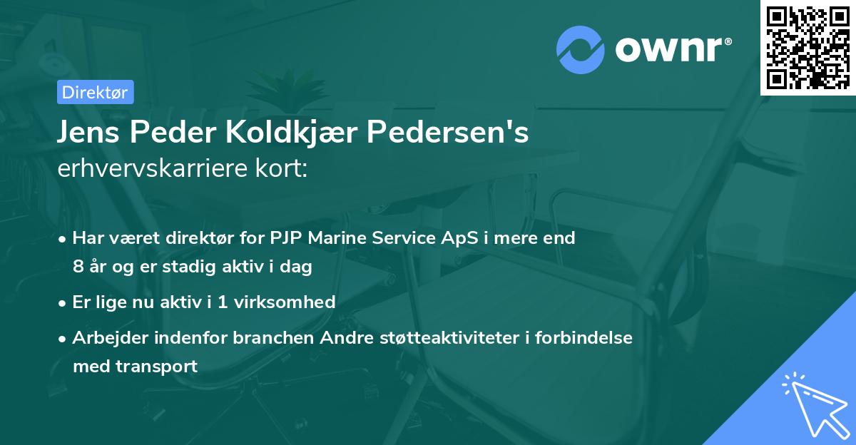 Jens Peder Koldkjær Pedersen's erhvervskarriere kort