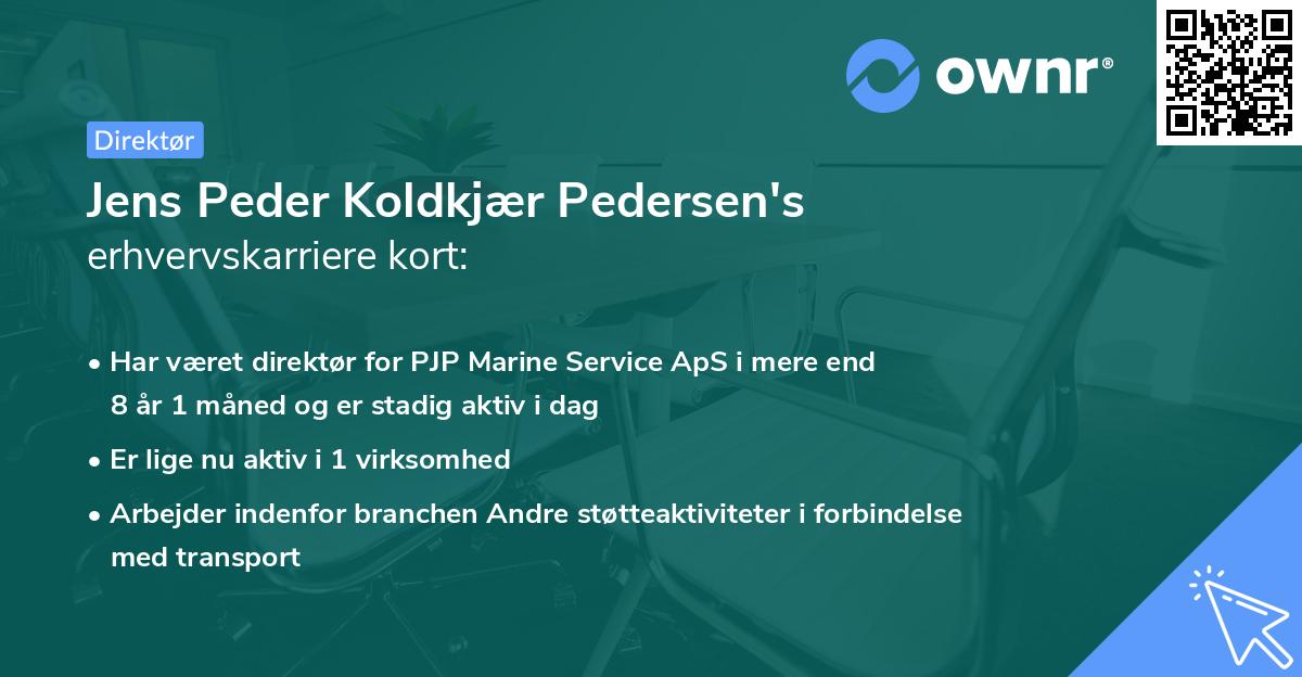 Jens Peder Koldkjær Pedersen's erhvervskarriere kort