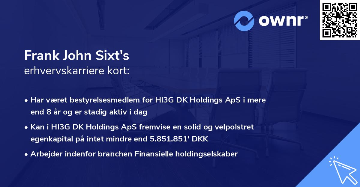 Frank John Sixt's erhvervskarriere kort