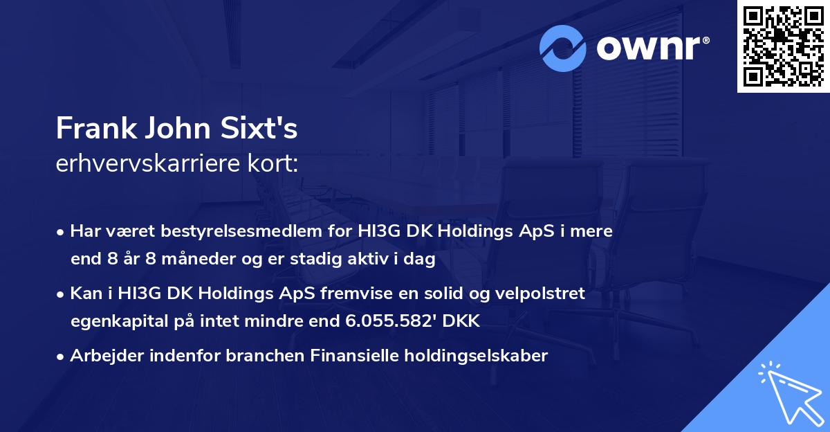 Frank John Sixt's erhvervskarriere kort